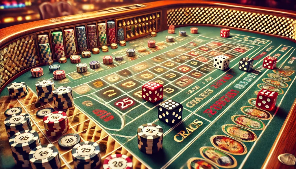 Table de jeu de dés au casino