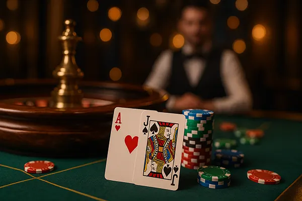 Mesa de blackjack realista