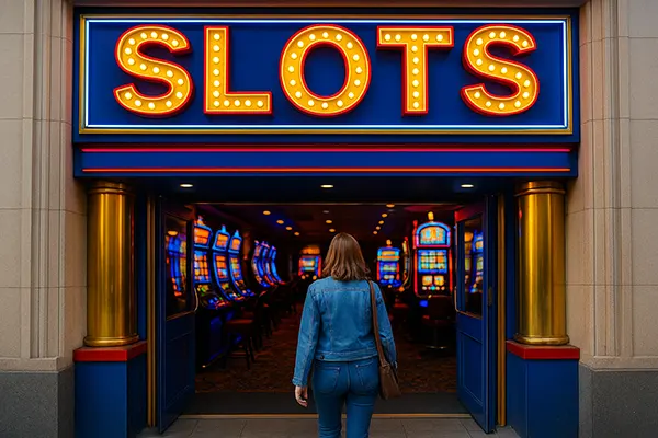 femme entrant casino